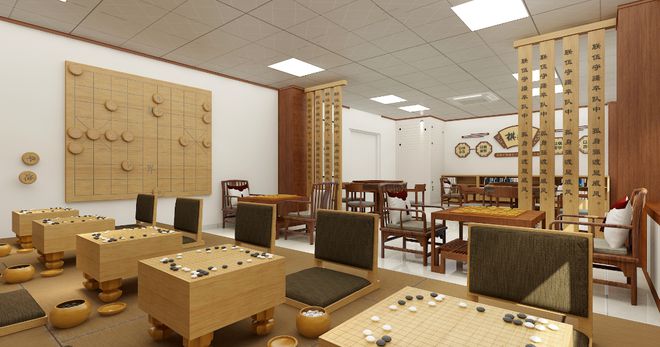 设计：舒适与便捷并重的社交空间开元棋牌推荐养老院棋牌室效果图(图2)